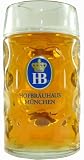 1 Liter HB Hofbrauhaus Munchen Dimpled Glass Beer Stein