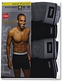 Hanes Classics Men's 4-Pack Multi-Color Boxer Brief, Assorted Grey/Black, Medium
