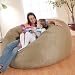 Comfort Research 5 Foot Faux Suede King Fuf Foam Bean Bag Sofa Camel - 0005077