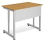 OFM 55139-MAPLE & SILVER Modular Computer/Privacy Table 24 x 36 Inches - Maple and Silver
