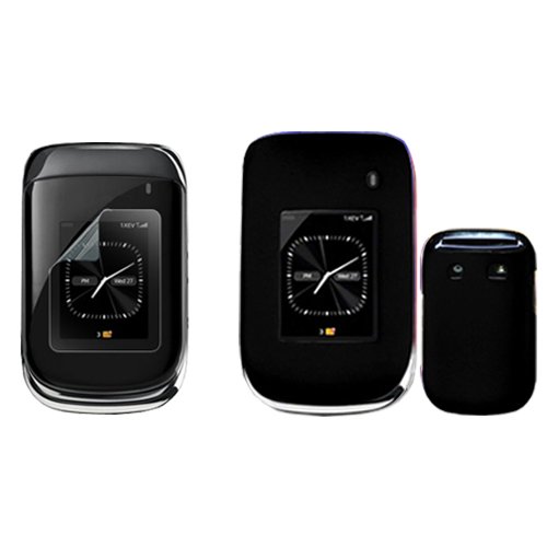 iNcido Brand Blackberry Style 9670 Combo Rubber Feel Black Protective Case Faceplate Cover + LCD Screen Protector for Blackberry Style 9670