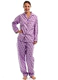 Noble Mount Womens Premium 100% Cotton Flannel Pajama Sleepwear Set - Cute Designs