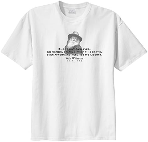 Walt Whitman Quote - Once fully enslaved - ThinkerShirtsTM Boy's Short Sleeve T-Shirt White S