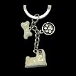 Maltese Hand Painted Key Chain Charm