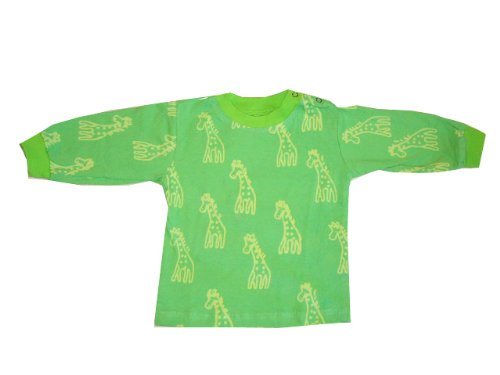 Boys Girls Long Sleeve T-Shirt Green Giraffes 4 Years