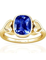 14K Yellow Gold Cushion Cut Blue Sapphire Solitaire Ring (GIA Certificate)