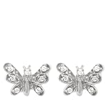 14k White Gold Diamond Butterfly Earrings (1/10 cttw, I-J Color, I2 Clarity)