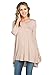 Frumos Womens Tunic 3/4 Sleeve Long Tunic Top Mocha 2X-Large