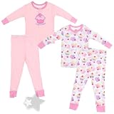 Cupcake Set of Two Thermal Pajamas for Baby and Toddler Girls
