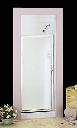 3/16 Hinged Shower Door / Tub Door Obscure Glass , Gold Finish Height 63'' Width 30 1/2-31 1/4