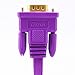 DTECH Flat VGA to VGA Cable 15ft Male to Male SVGA Cord Ultra Slim for Computer Monitor Projector (Purple, 15 Feet)