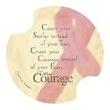 Kitchen & Housewares : Set of Two Courage - Pink Ribbon Collegiate Car Drink Coasters - Style DSE8
