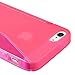 iPhone SE Case, Insten TPU Rubber Skin Case Cover compatible with Apple iPhone 5SE / 5S /5, Clear Hot Pink S Shape