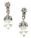 Sweet Romance Retro Silver Finish La Traviata Dangle Earrings with Swarovski Crystals