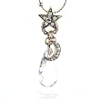 Amaro Jewelry, Necklace - Moon and Star Amulet in Crystal and Silver Tones #C129SWS AMK ONK