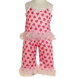 Little Girl Sleepwear HEART 2Pc Pajama Set LAURA DARE Valentine Clothes 2T-6X