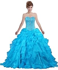 Beaded  Sweetheart   Ball Gown Quinceanera Dress  With Ruffles