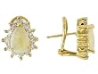 14K Yellow Gold Opal and Diamond Earrings