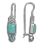 Sterling Silver Turquoise and Swiss Blue Topaz Latch Back Earrings by Sajen