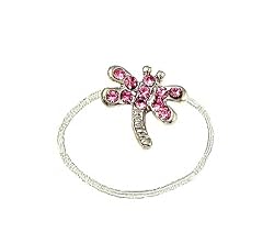 Toe Ring - T16 - Crystal Illusion - Dragonfly ~ Rose (Pink)