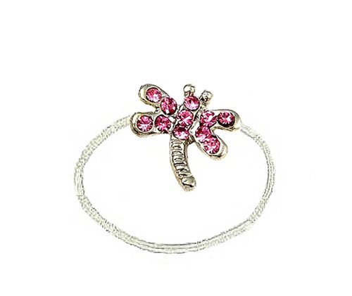 -  Toe Ring - T16 - Crystal Illusion - Dragonfly ~ Rose (Pink)