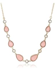 NINE WEST VINTAGE AMERICA "Along The Shore" Worn Gold Tone Rose Frontal Pendant Necklace, 18"