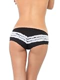 Leg Avenue Contrast Ruffle Back Panty, Small/medium