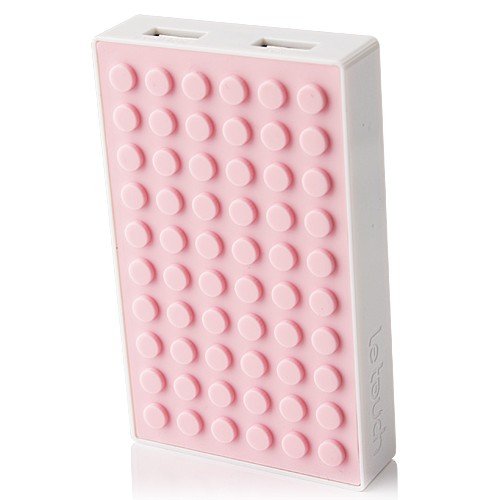 Le touch 4000mAh Universal Power Stone Power Bank Double USB For Iphone Ipad Smart Phone Tablet- Pink