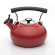 Circulon Contempo Teakettle 2-Quart Whistling Enamel, Red