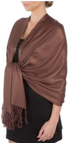 OnlyUsWedding 78" X 28" Silky Soft Solid Pashmina Shawl / Wrap (Chocolate)