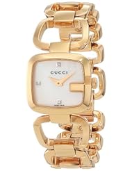 Gucci Womens YA125513 G-Gucci White Mother of Pearl Dial with Diamonds Watch