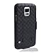 Galaxy S5 Case - Belt Clip Holster Cover Shell Kickstand Criss Cross Black New Plaid Design, Samsung Galaxy S5 Case