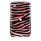 Pink Zebra Design Snap on Hard Skin Shell Protector Cover Case for Blackberry Curve 8520 8530 + Belt Clip + Microfiber Pouch Bag