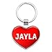 Graphics and More Metal Keychain Key Chain Ring I Love Heart Names Female J Jane - Jayla