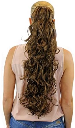 HI GIRL New Fashion Synthesis Women Curly Wavy Cosplay Party Surper Long Hairpiece ponytail costume Wig Wigs #16