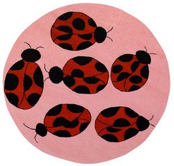 Playground Pink / Red Kids Round Rug Size: Round 6'