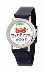 South Park Men's D1537SS414 Torino Collection Cartman Black Plastic Strap Watch