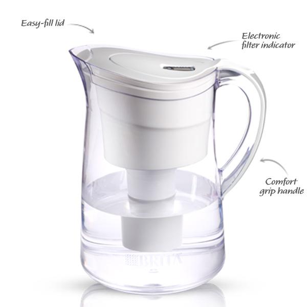 Brita Vintage Water Filter Pitcher, White, 10 Cup Faucet