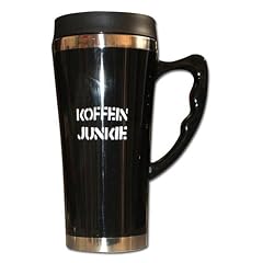 Thermobecher Koffein Junkie - aus Kunststoff, schwarz, Inhalt: 475ml