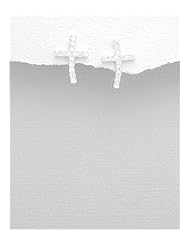 Cross CZ Earrings In 92.5 Sterling Silver