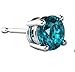 FANTOM JEWELRY 2 Carat Total Weight Sterling Silver Cubic Zirconia Blue Zircon Simulated Topaz Colored Round Cz Stud Earring December Simulated BirthStone
