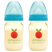 Green To Grow 2 Baby Bottle 5oz wide neck