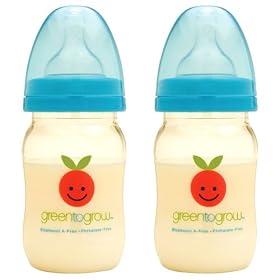 Green To Grow 2 Baby Bottle 5oz wide neck