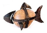 Fish and Rock Natural Garden Decor Metal Yard Art