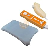 Light Blue Soft Skin Case for Nintendo Wii Fit Balance Board + 4 Pack of Orange Silicone Skin Case for Wii Remote Control / Controller & Nunchuk