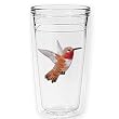 Hummingbird 12 oz Slimline Insulated Beverage Tumbler, Clear