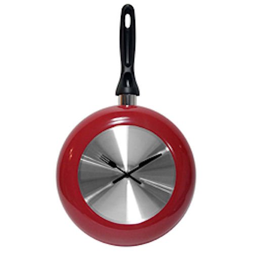 Frying Time Wall Clock Dark Red