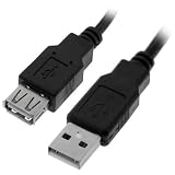 Black 15 Foot USB 2.0 Extension Cable