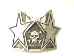 Heavy Metal Lighter Belt Buckle Skull Stars Metal Rocker Belt Buckle Lighter