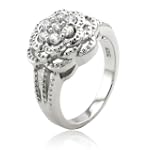 Argent Fin zircon cubique fleurs - Ta...